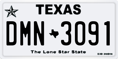 TX license plate DMN3091