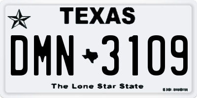 TX license plate DMN3109
