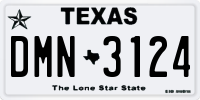 TX license plate DMN3124