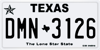 TX license plate DMN3126