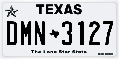 TX license plate DMN3127