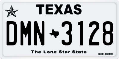 TX license plate DMN3128
