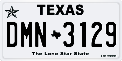 TX license plate DMN3129