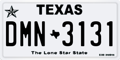 TX license plate DMN3131
