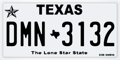 TX license plate DMN3132