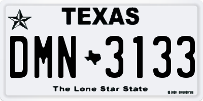 TX license plate DMN3133