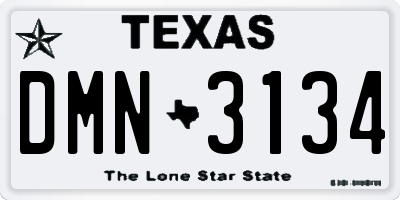 TX license plate DMN3134