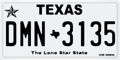 TX license plate DMN3135
