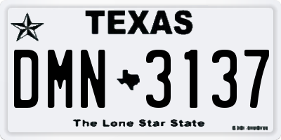 TX license plate DMN3137