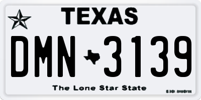 TX license plate DMN3139