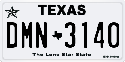 TX license plate DMN3140