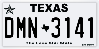 TX license plate DMN3141