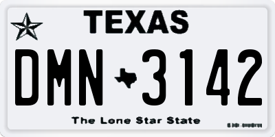 TX license plate DMN3142