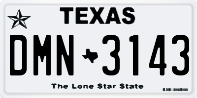 TX license plate DMN3143