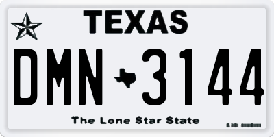 TX license plate DMN3144