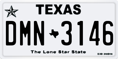 TX license plate DMN3146