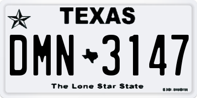 TX license plate DMN3147