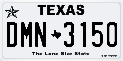 TX license plate DMN3150