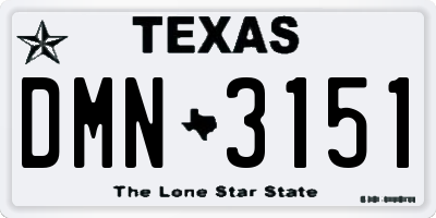 TX license plate DMN3151