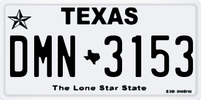 TX license plate DMN3153