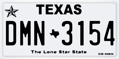 TX license plate DMN3154