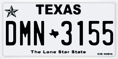 TX license plate DMN3155