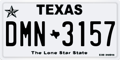 TX license plate DMN3157