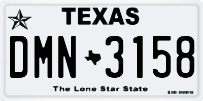 TX license plate DMN3158