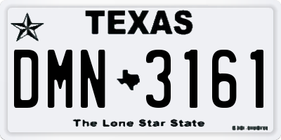 TX license plate DMN3161