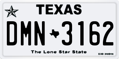 TX license plate DMN3162