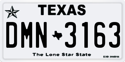 TX license plate DMN3163