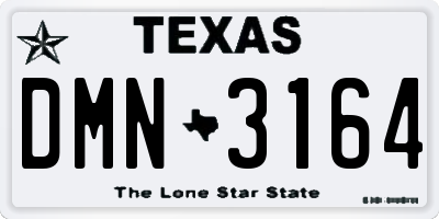 TX license plate DMN3164