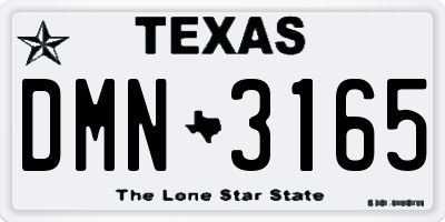 TX license plate DMN3165