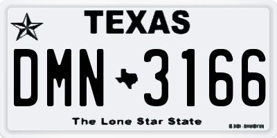 TX license plate DMN3166