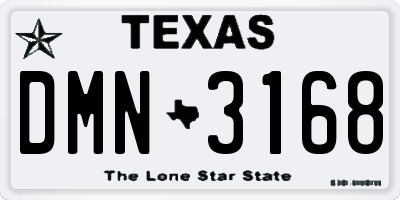 TX license plate DMN3168
