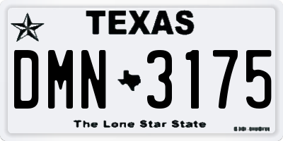 TX license plate DMN3175