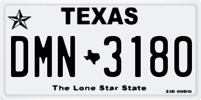 TX license plate DMN3180
