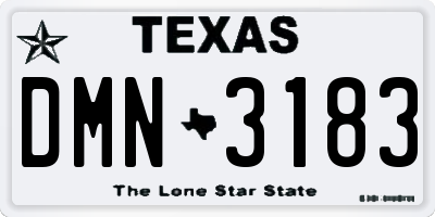 TX license plate DMN3183