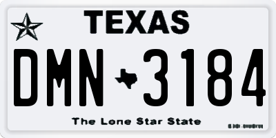 TX license plate DMN3184