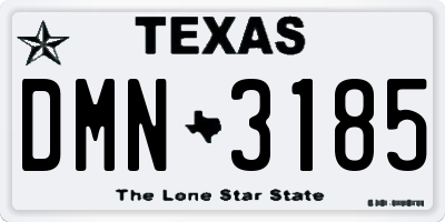 TX license plate DMN3185