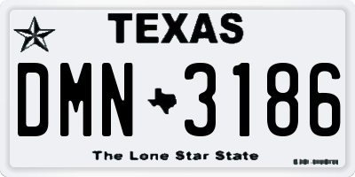 TX license plate DMN3186