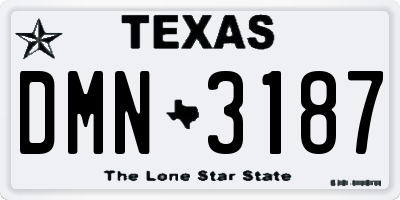 TX license plate DMN3187