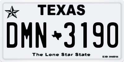 TX license plate DMN3190