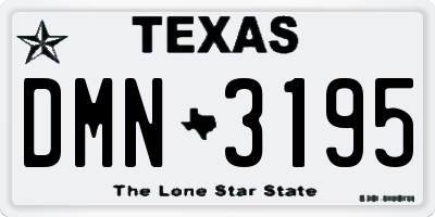 TX license plate DMN3195