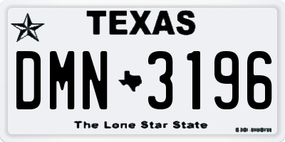 TX license plate DMN3196