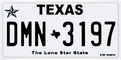TX license plate DMN3197