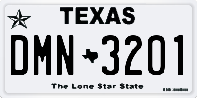 TX license plate DMN3201