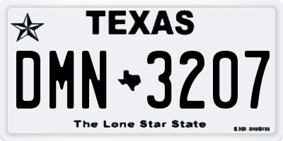 TX license plate DMN3207