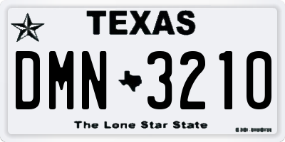 TX license plate DMN3210