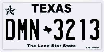 TX license plate DMN3213